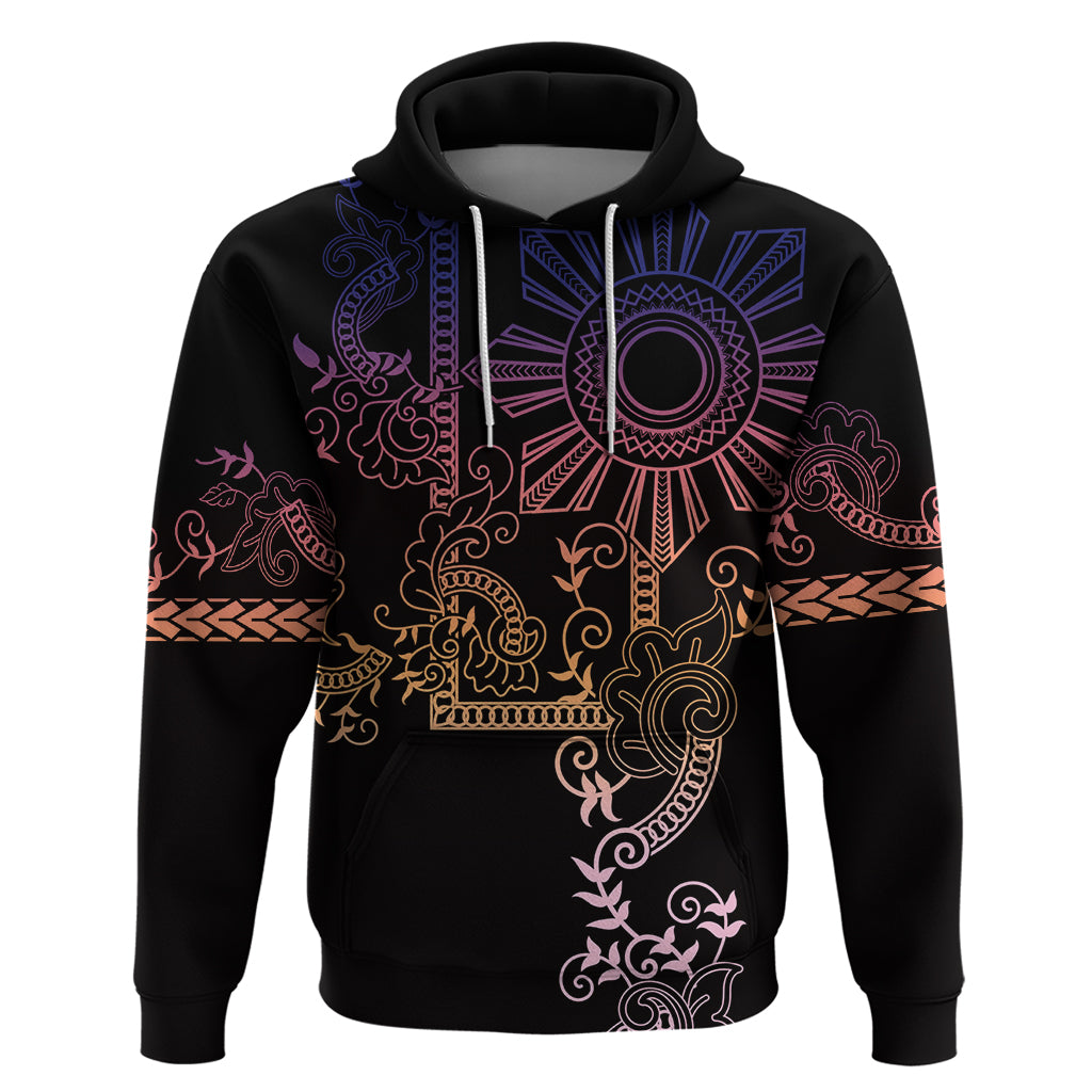 Filipino Sun Tribal Tattoo Zip Hoodie Philippines Inspired Barong Pink Art