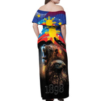 Philippines Lion and Eagle 1898 Family Matching Off Shoulder Maxi Dress and Hawaiian Shirt Pilipinas Maligayang Araw ng Kalayaan