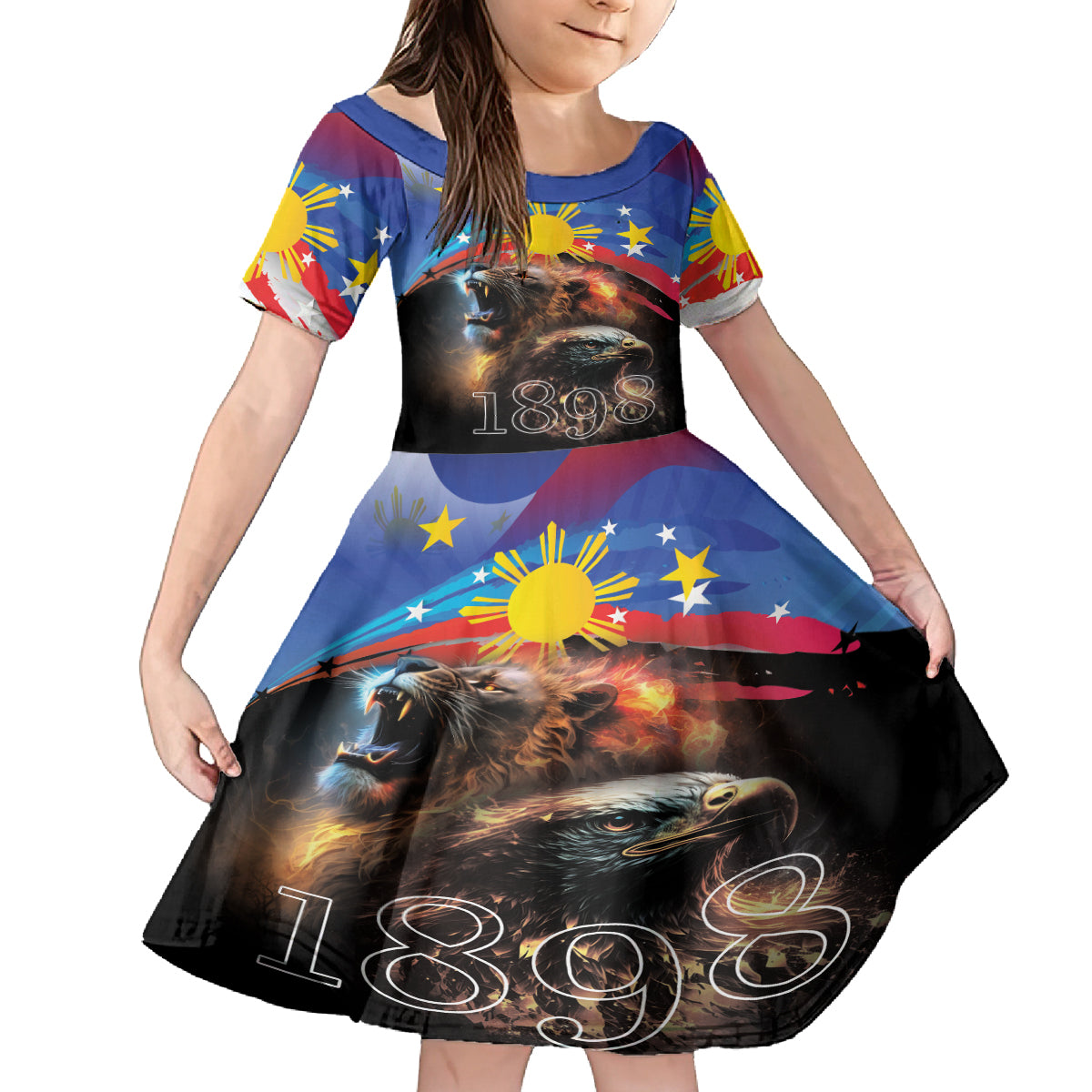 Philippines Lion and Eagle 1898 Family Matching Tank Maxi Dress and Hawaiian Shirt Pilipinas Maligayang Araw ng Kalayaan