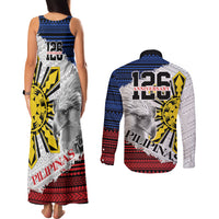 Philippines 126th Independence Day Couples Matching Tank Maxi Dress and Long Sleeve Button Shirt Pilipinas Hunyo 12 Maligayang Araw ng Kalayaan