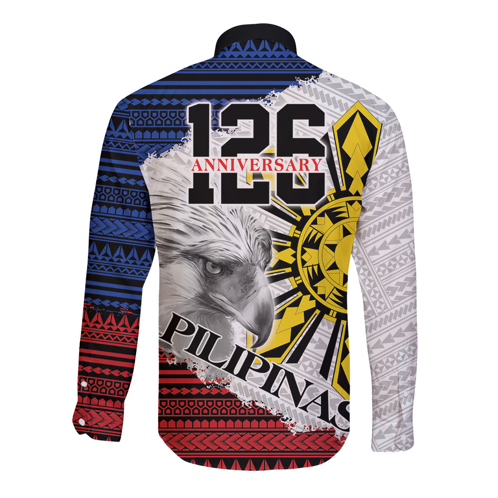 Philippines 126th Independence Day Long Sleeve Button Shirt Pilipinas Hunyo 12 Maligayang Araw ng Kalayaan