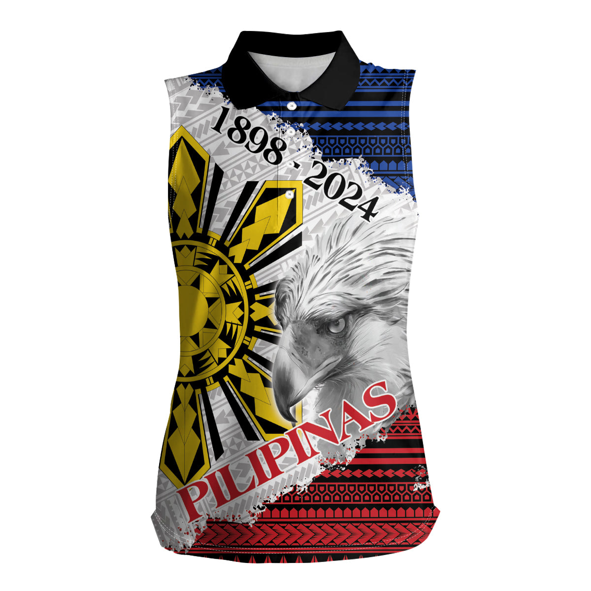 Philippines 126th Independence Day Women Sleeveless Polo Shirt Pilipinas Hunyo 12 Maligayang Araw ng Kalayaan
