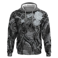 Pacific Beauty Girl Hoodie Black Polyneisan Tribal Vintage Motif LT9 Pullover Hoodie Black - Polynesian Pride