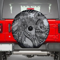 Pacific Beauty Girl Spare Tire Cover Black Polyneisan Tribal Vintage Motif LT9 - Polynesian Pride