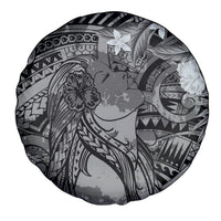 Pacific Beauty Girl Spare Tire Cover Black Polyneisan Tribal Vintage Motif LT9 - Polynesian Pride