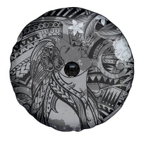 Pacific Beauty Girl Spare Tire Cover Black Polyneisan Tribal Vintage Motif LT9 - Polynesian Pride