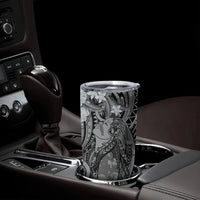 Pacific Beauty Girl Tumbler Cup Black Polyneisan Tribal Vintage Motif