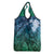 Pacific Beauty Girl Grocery Bag Blue Polyneisan Tribal Vintage Motif