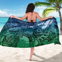 Pacific Beauty Girl Sarong Blue Polyneisan Tribal Vintage Motif LT9 - Polynesian Pride