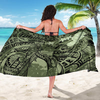 Pacific Beauty Girl Sarong Green Polyneisan Tribal Vintage Motif LT9 - Polynesian Pride