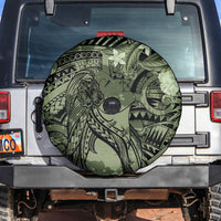 Pacific Beauty Girl Spare Tire Cover Green Polyneisan Tribal Vintage Motif LT9 Green - Polynesian Pride