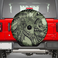 Pacific Beauty Girl Spare Tire Cover Green Polyneisan Tribal Vintage Motif LT9 - Polynesian Pride