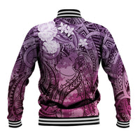 Pacific Beauty Girl Baseball Jacket Pink Polyneisan Tribal Vintage Motif LT9 - Polynesian Pride