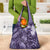 Pacific Beauty Girl Grocery Bag Violet Polyneisan Tribal Vintage Motif