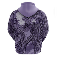 Pacific Beauty Girl Hoodie Violet Polyneisan Tribal Vintage Motif LT9 - Polynesian Pride