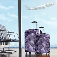 Pacific Beauty Girl Luggage Cover Violet Polyneisan Tribal Vintage Motif