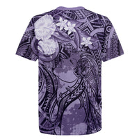 Pacific Beauty Girl Rugby Jersey Violet Polyneisan Tribal Vintage Motif