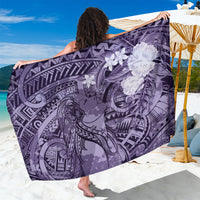 Pacific Beauty Girl Sarong Violet Polyneisan Tribal Vintage Motif LT9 One Size 44 x 66 inches Violet - Polynesian Pride