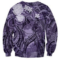 Pacific Beauty Girl Sweatshirt Violet Polyneisan Tribal Vintage Motif LT9 - Polynesian Pride