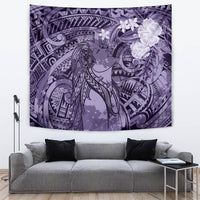 Pacific Beauty Girl Tapestry Violet Polyneisan Tribal Vintage Motif LT9 Violet - Polynesian Pride