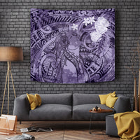 Pacific Beauty Girl Tapestry Violet Polyneisan Tribal Vintage Motif LT9 - Polynesian Pride
