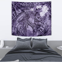 Pacific Beauty Girl Tapestry Violet Polyneisan Tribal Vintage Motif LT9 - Polynesian Pride
