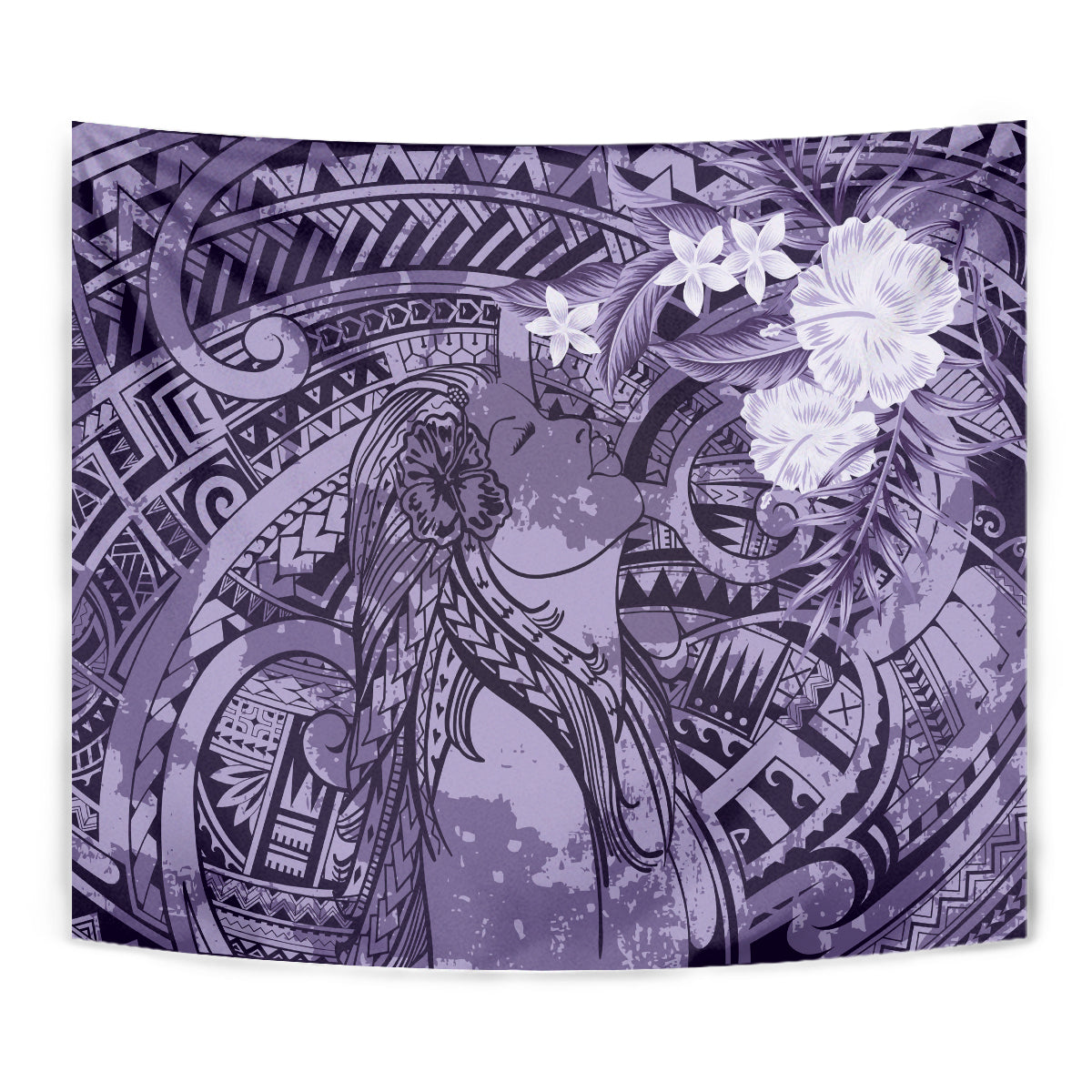 Pacific Beauty Girl Tapestry Violet Polyneisan Tribal Vintage Motif LT9 - Polynesian Pride