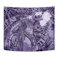 Pacific Beauty Girl Tapestry Violet Polyneisan Tribal Vintage Motif LT9 - Polynesian Pride