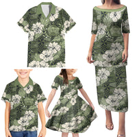 Tongan Kupesi Ngatu Hibiscus Vintage Motif Family Matching Puletasi and Hawaiian Shirt