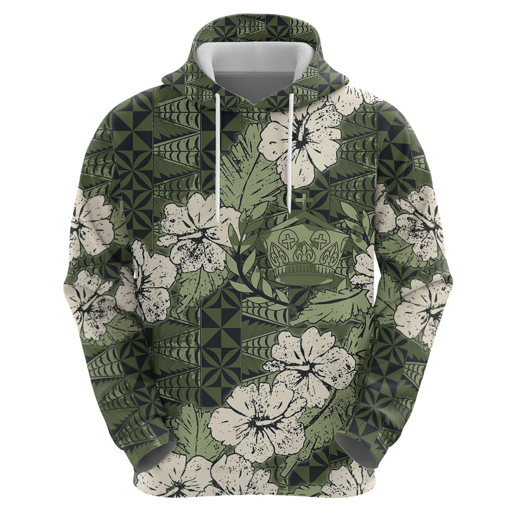 Tongan Kupesi Ngatu Hibiscus Vintage Motif Hoodie LT9 - Polynesian Pride