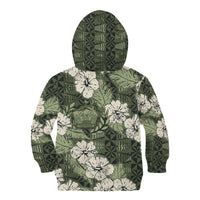 Tongan Kupesi Ngatu Hibiscus Vintage Motif Kid Hoodie LT9 - Polynesian Pride