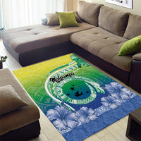 Malpampa Vanuatu Area Rug Hibiscus Sand Drawing with Pacific Pattern