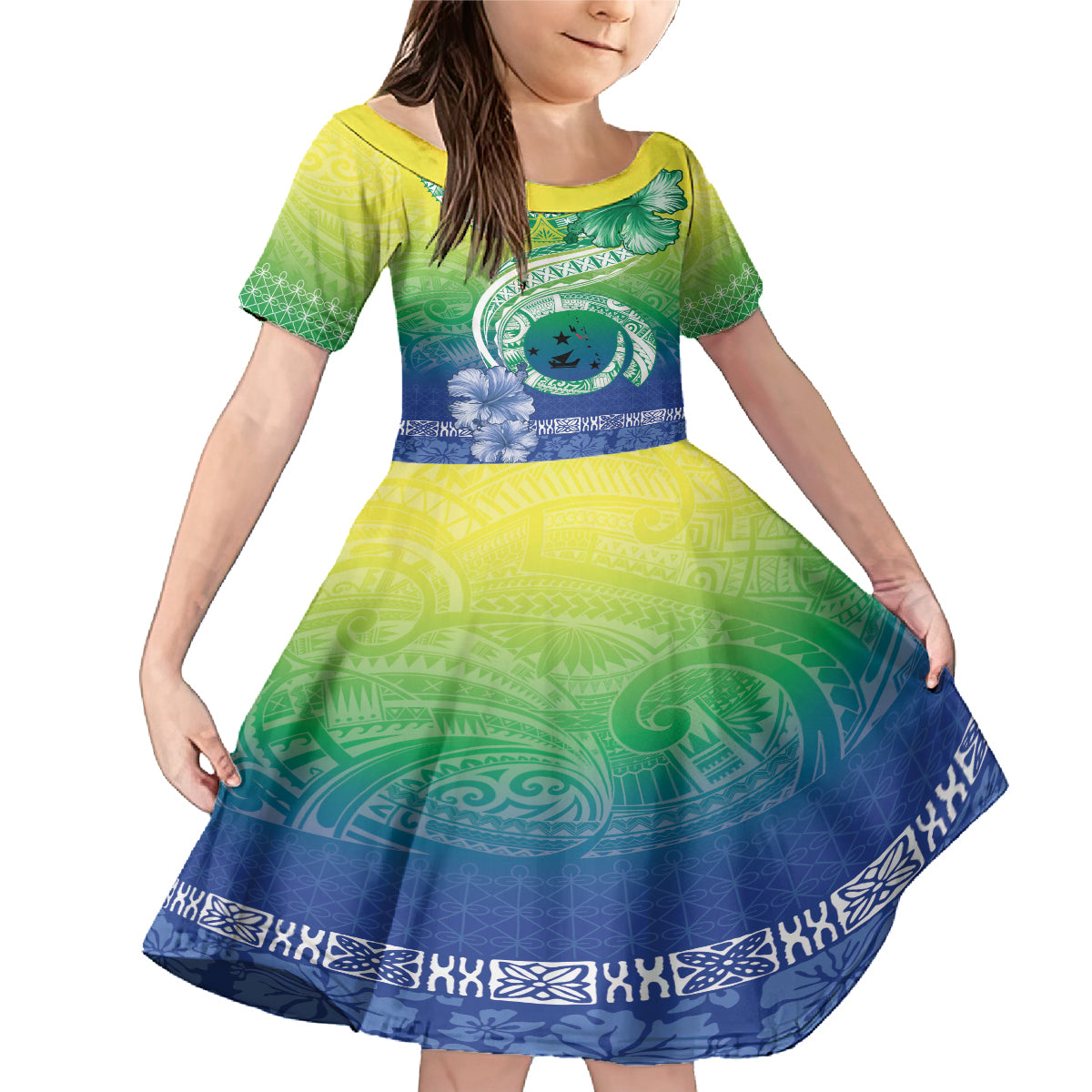 Malpampa Vanuatu Family Matching Mermaid Dress and Hawaiian Shirt Hibiscus Sand Drawing with Pacific Pattern