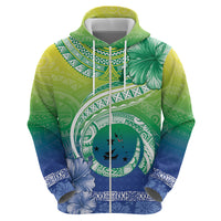 Malpampa Vanuatu Hoodie Hibiscus Sand Drawing with Pacific Pattern LT9 - Polynesian Pride