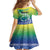 Malpampa Vanuatu Kid Short Sleeve Dress Hibiscus Sand Drawing with Pacific Pattern