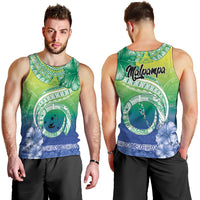 Malpampa Vanuatu Men Tank Top Hibiscus Sand Drawing with Pacific Pattern