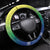 Malpampa Vanuatu Steering Wheel Cover Hibiscus Sand Drawing with Pacific Pattern