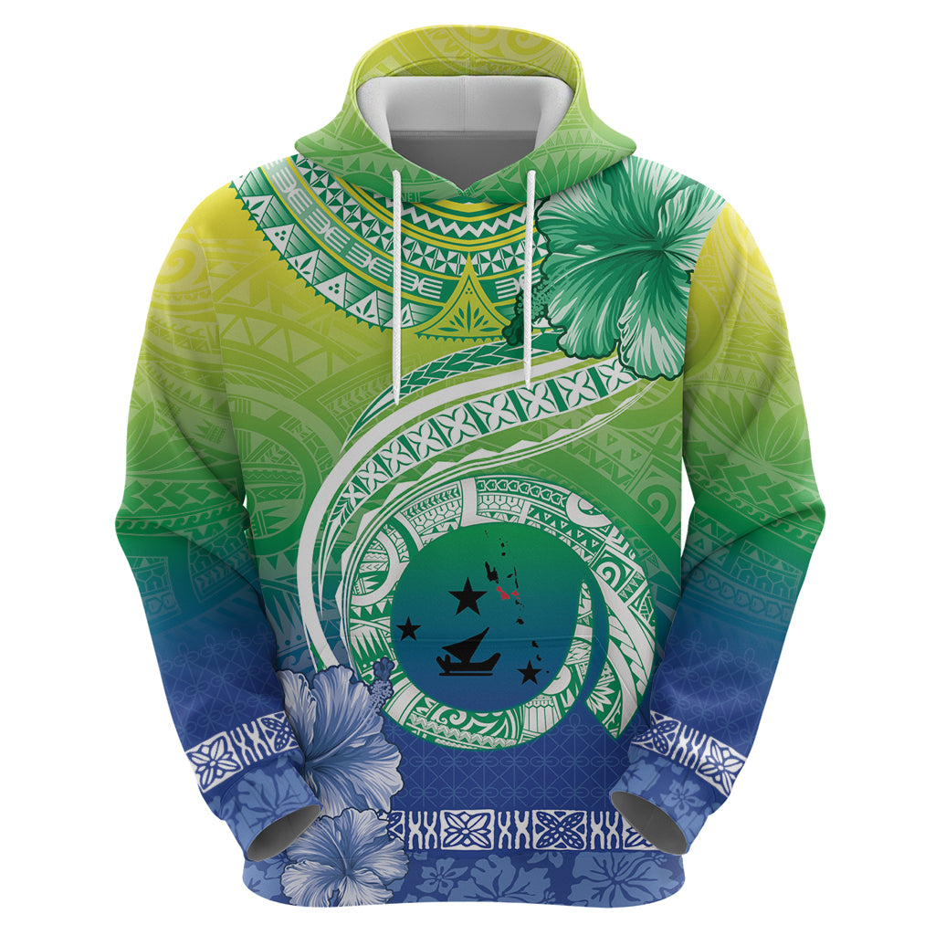 Malpampa Vanuatu Zip Hoodie Hibiscus Sand Drawing with Pacific Pattern