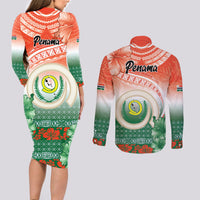 Penama Vanuatu Couples Matching Long Sleeve Bodycon Dress and Long Sleeve Button Shirt Hibiscus Sand Drawing with Pacific Pattern LT9 - Polynesian Pride