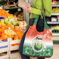 Penama Vanuatu Grocery Bag Hibiscus Sand Drawing with Pacific Pattern