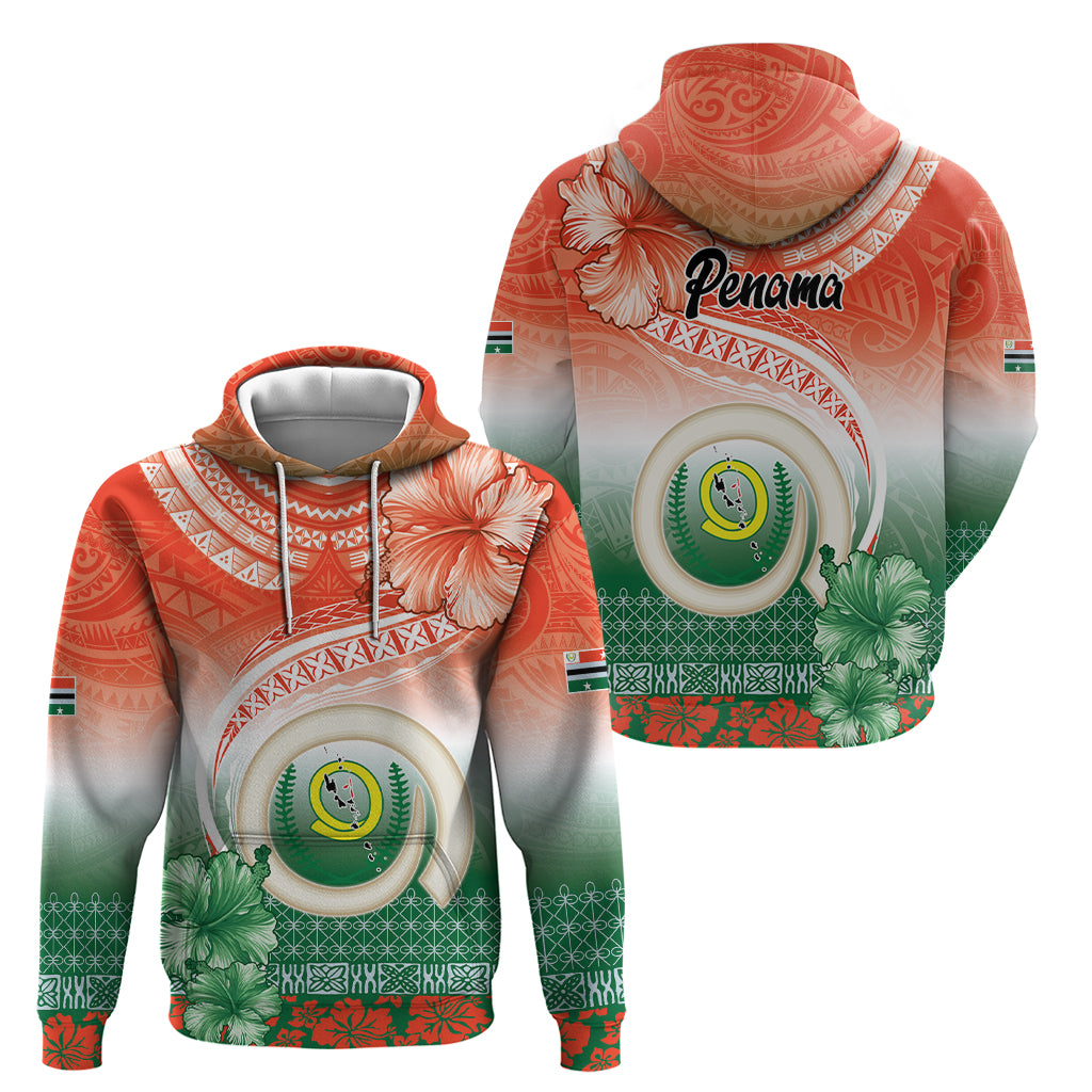 Penama Vanuatu Hoodie Hibiscus Sand Drawing with Pacific Pattern LT9 - Polynesian Pride