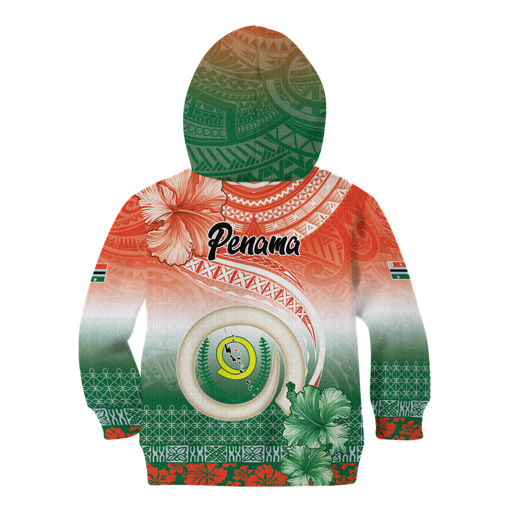 Penama Vanuatu Kid Hoodie Hibiscus Sand Drawing with Pacific Pattern LT9 - Polynesian Pride