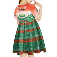 Penama Vanuatu Kid Short Sleeve Dress Hibiscus Sand Drawing with Pacific Pattern LT9 - Polynesian Pride