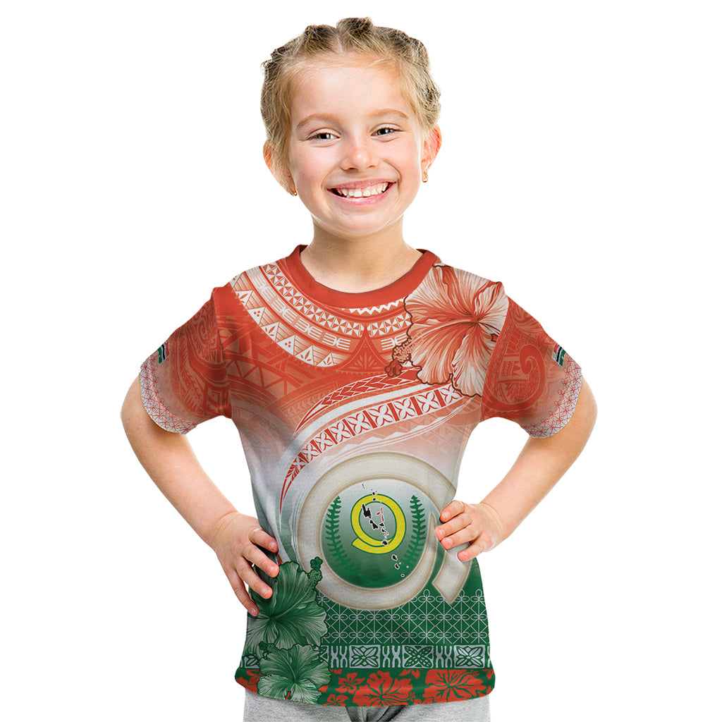 Penama Vanuatu Kid T Shirt Hibiscus Sand Drawing with Pacific Pattern