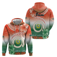 Penama Vanuatu Zip Hoodie Hibiscus Sand Drawing with Pacific Pattern