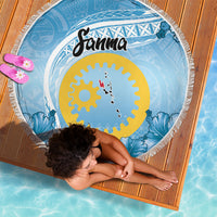 Sanma Vanuatu Beach Blanket Hibiscus Sand Drawing with Pacific Pattern