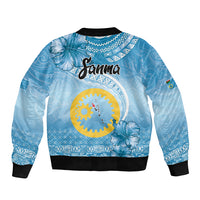 Sanma Vanuatu Bomber Jacket Hibiscus Sand Drawing with Pacific Pattern