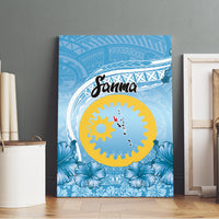 Sanma Vanuatu Canvas Wall Art Hibiscus Sand Drawing with Pacific Pattern