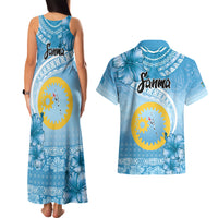 Sanma Vanuatu Couples Matching Tank Maxi Dress and Hawaiian Shirt Hibiscus Sand Drawing with Pacific Pattern LT9 - Polynesian Pride