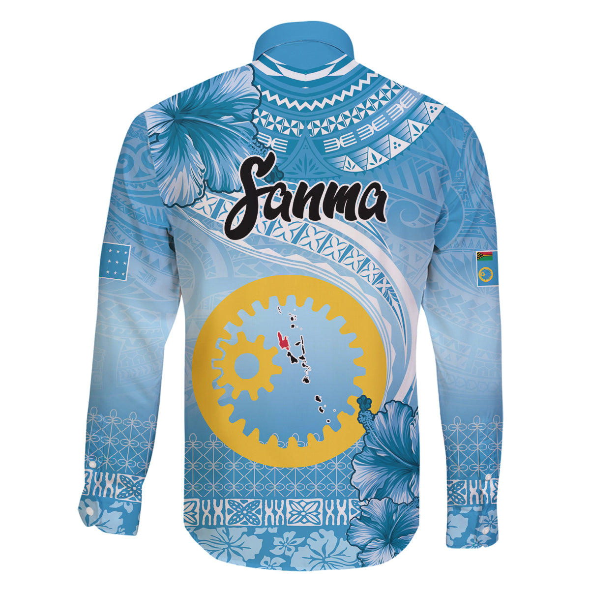 Sanma Vanuatu Family Matching Mermaid Dress and Hawaiian Shirt Hibiscus Sand Drawing with Pacific Pattern